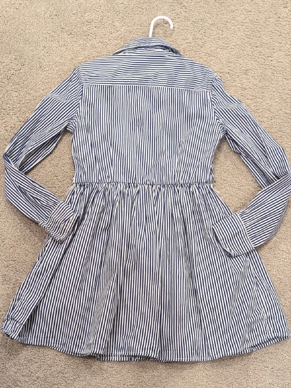 Ralph Lauren Navy & White Striped Button-Front Shirt Dress for Kids